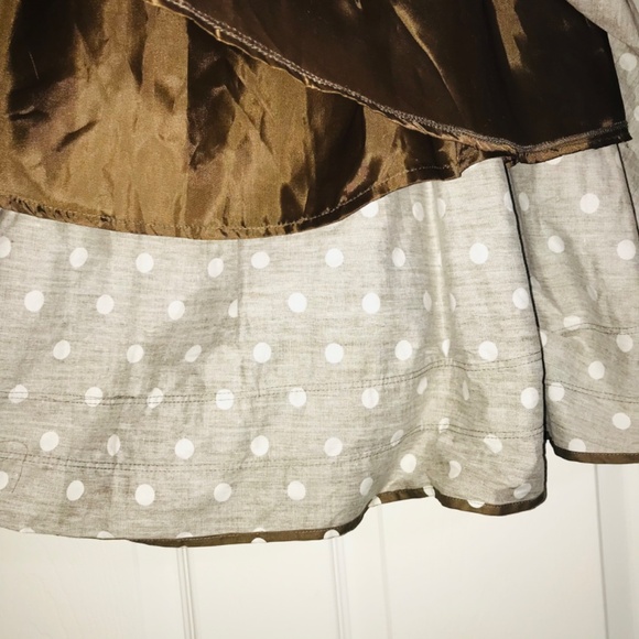 Connection 18 A Line Skirt/Brown and White Polka Dots/Retro/50s/Vintage/Large - Picture 5 of 7